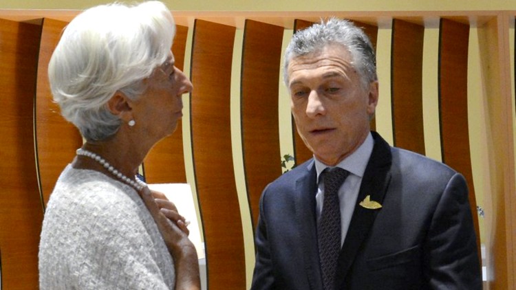 La Directora FMI Christine Lagarde junto al presidente Mauricio Macri 